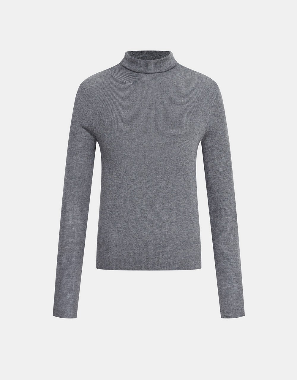 Minimalistic Turtle Neck Fitted Knit Top