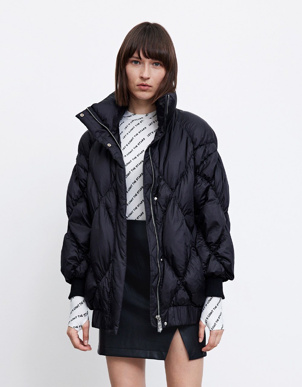 Zip Up Front Quilted Down Jacket (SELECT SIZES FOR PRE-ORDER)