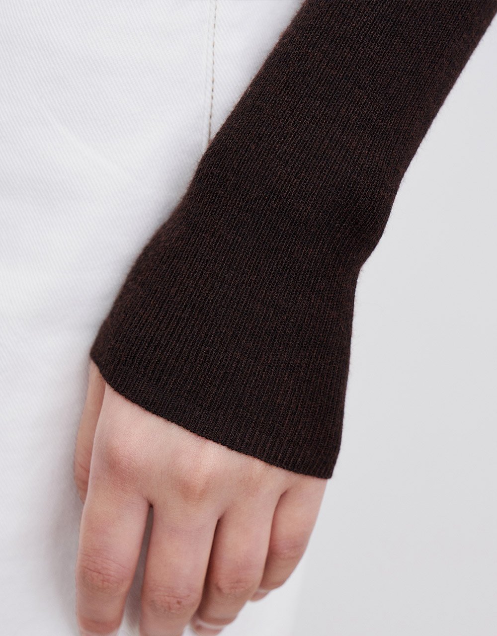 Minimalistic Turtle Neck Fitted Knit Top