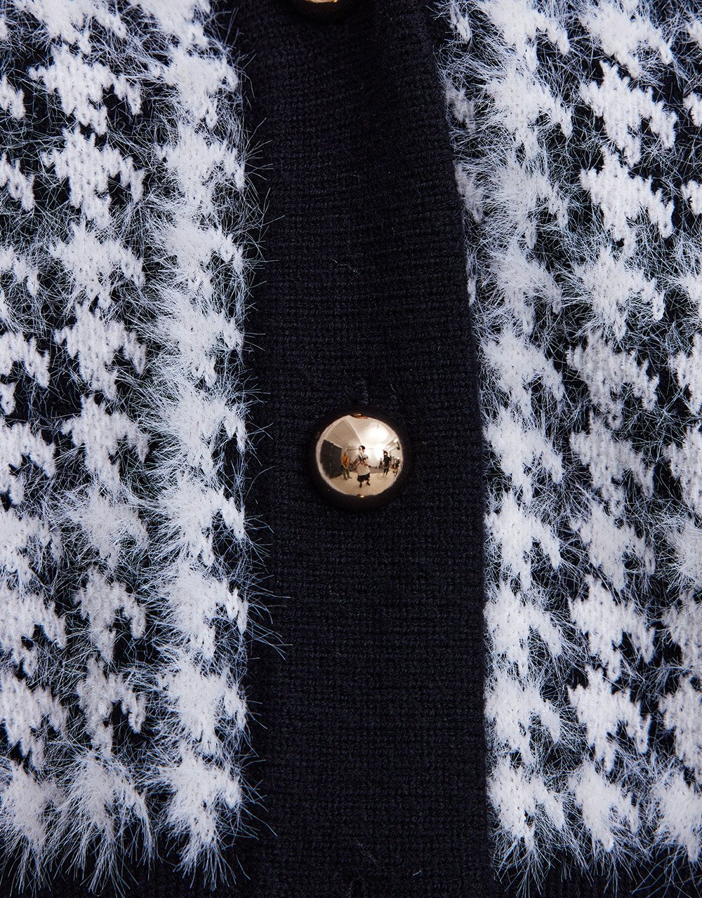 Contrast Trim Button Front Cardigan