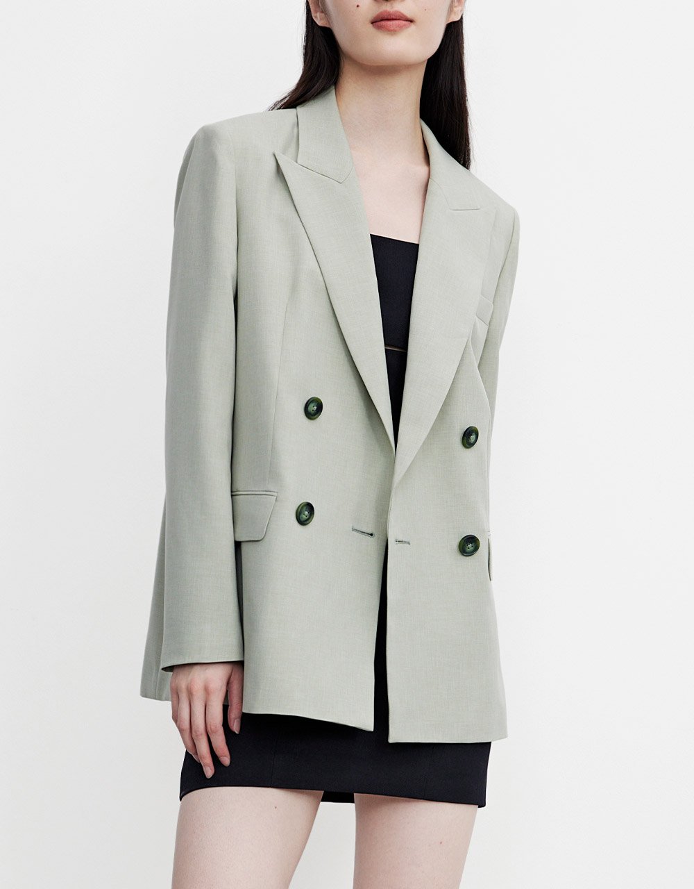 Peak Collar Double Breasted Blazer