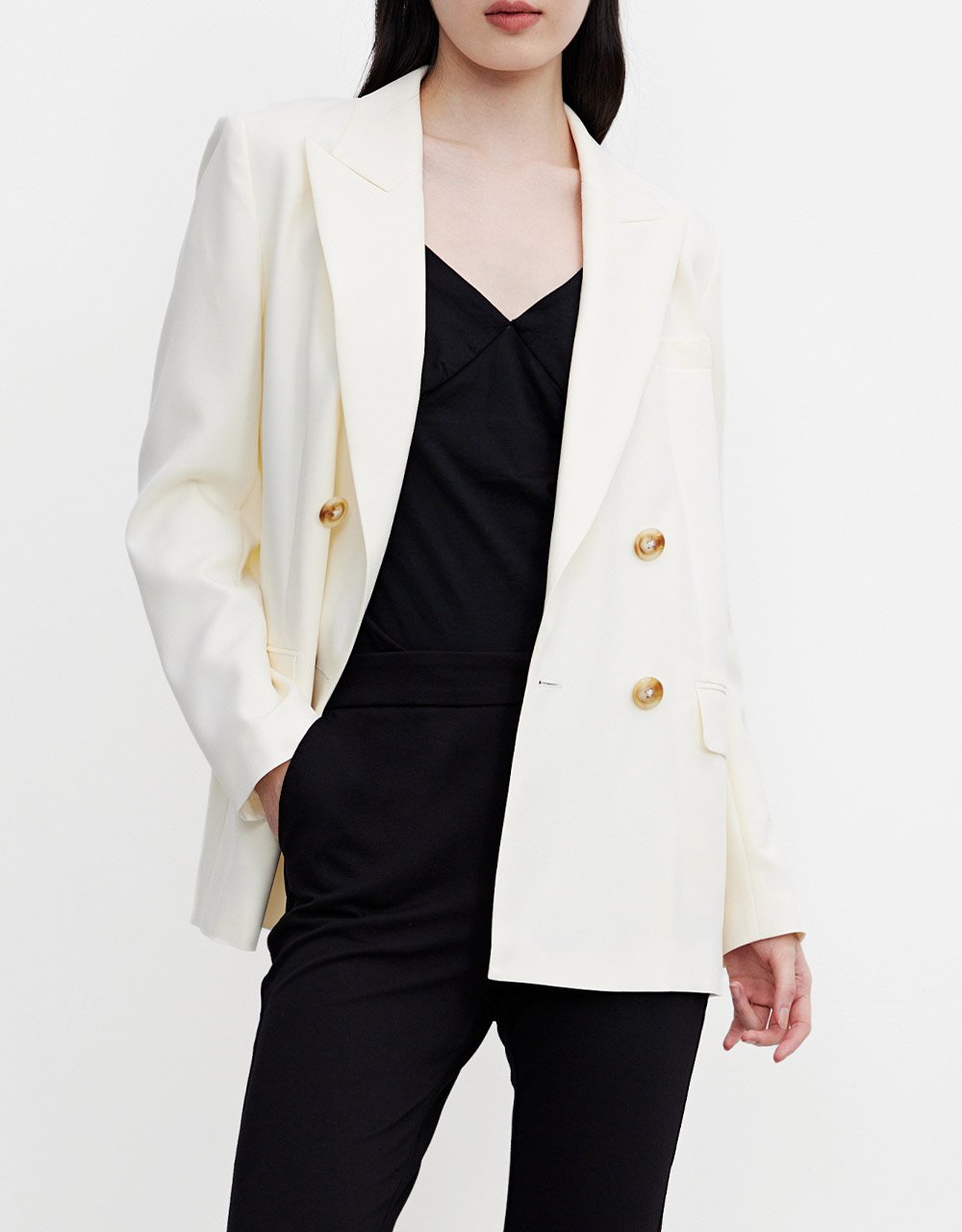 Peak Collar Double Breasted Blazer