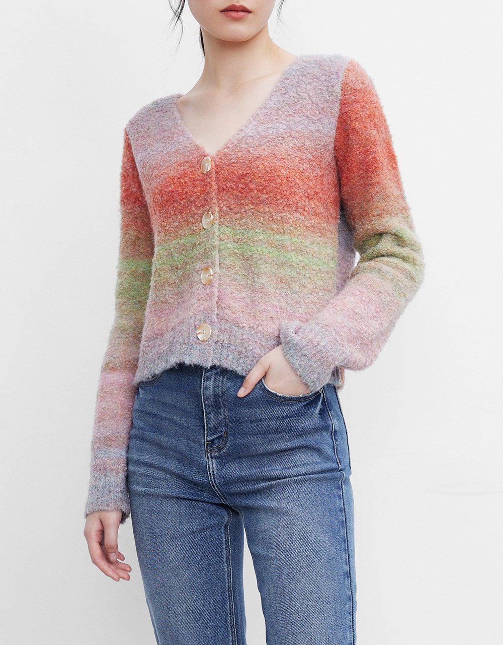 Ombre Button Up Cardigan