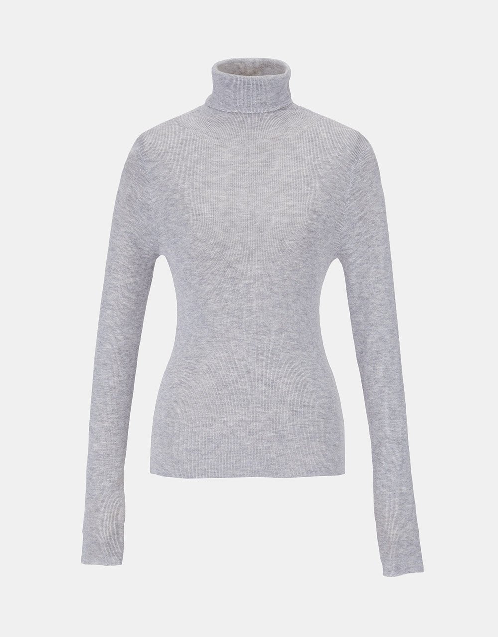 Minimalistic Turtle Neck Fitted Knit Top