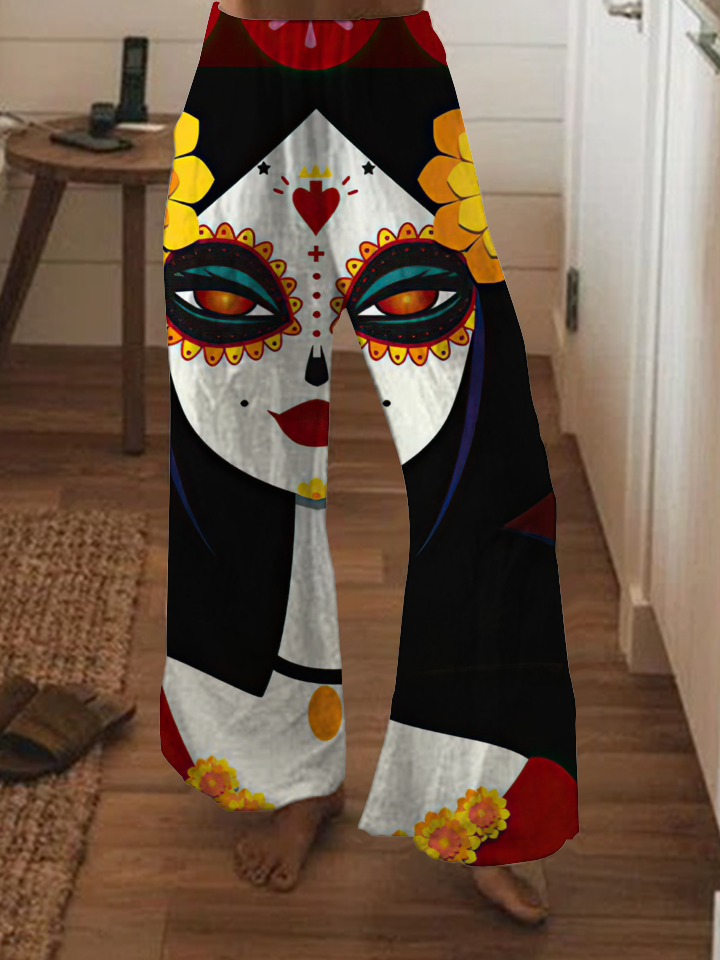 Punk Longevity Flower Skull Fashion Pants