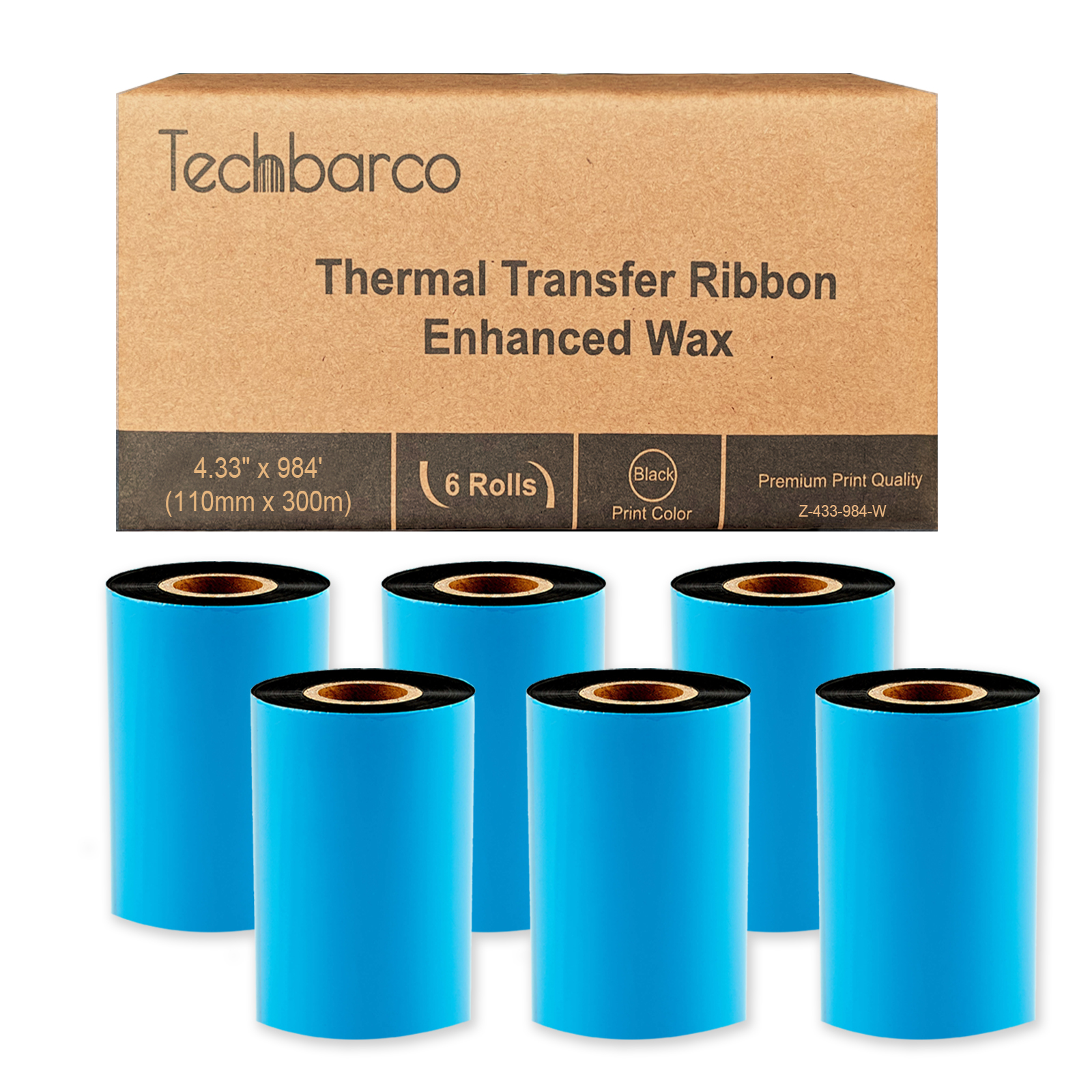 Enhanced Wax Transfer Ribbon 433 X 984 Zebra Compatible 4732