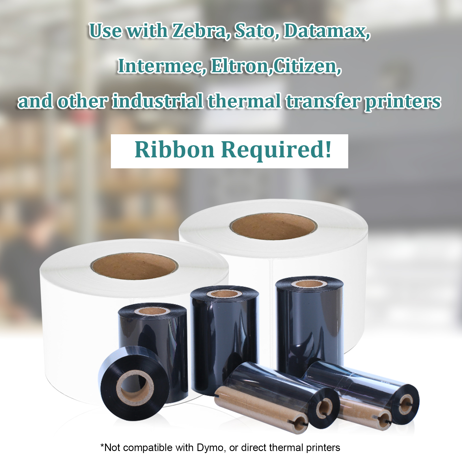 2 Rolls, 4 x 6 Inches, 3 Inch Core, 1,000 Labels/Roll Thermal Transfer Labels
