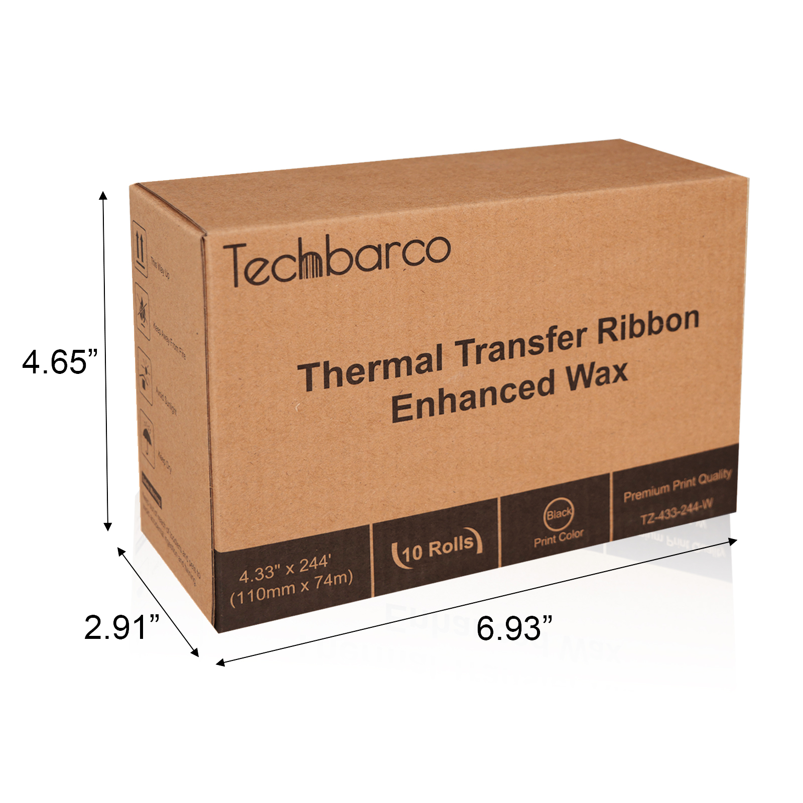 Enhanced Wax Ribbons for Zebra | 10 Rolls | 4.33