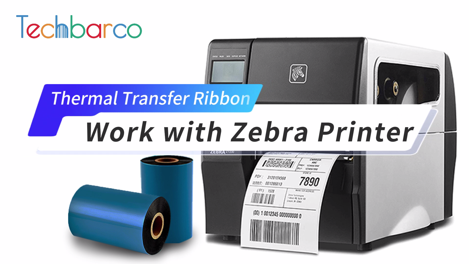 thumbnail image 2 of Zebra Thermal Transfer Wax Ribbon - 4.33x244ft Black Wax Resin Ribbon For Label Printers 2 of 12