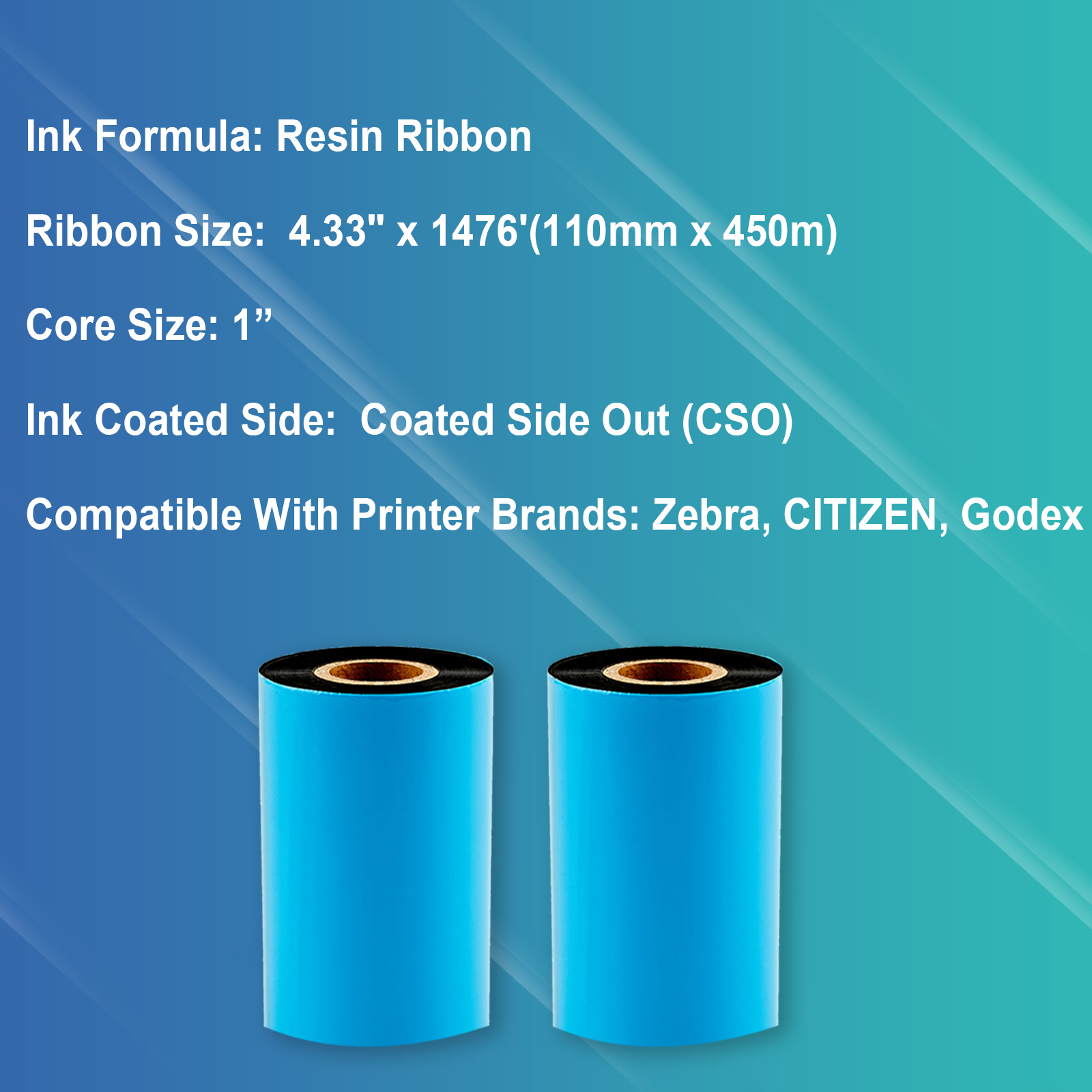110mmx450m resin ribbon specifications