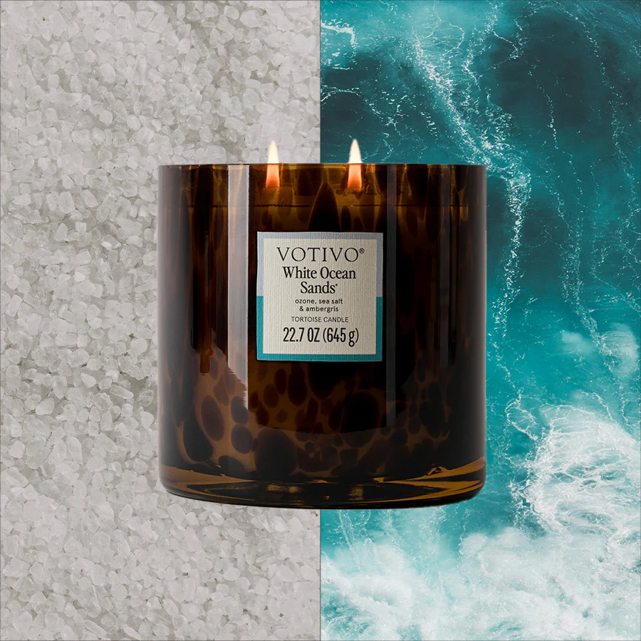 White Ocean Sands Tortoise Candle