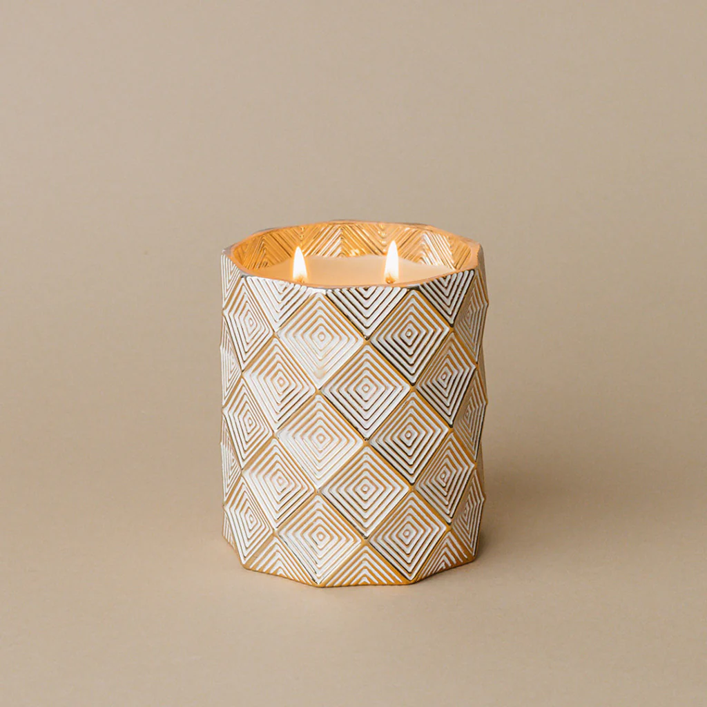Icy Blue Pine Holiday Decorative Candle