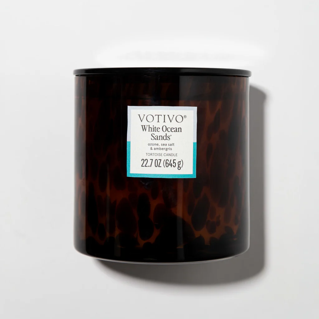 White Ocean Sands Tortoise Candle