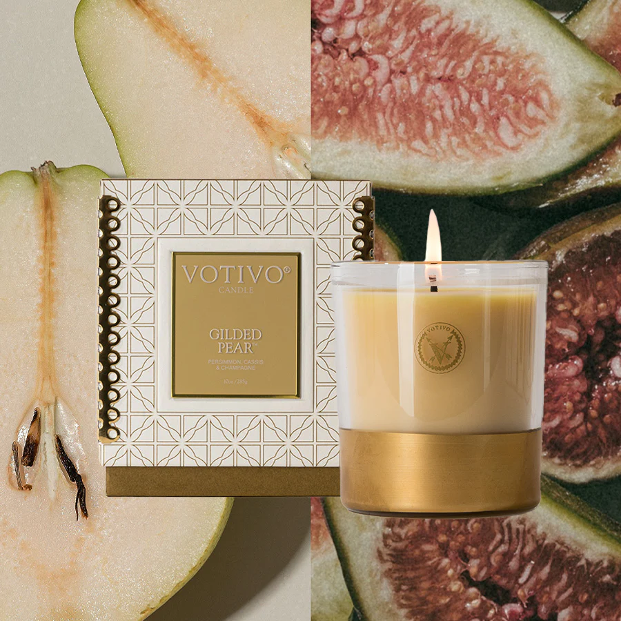 Gilded Pear 10 oz. Holiday Candle