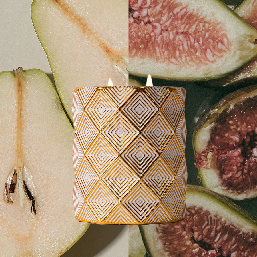Gilded Pear Holiday Decorative Candle