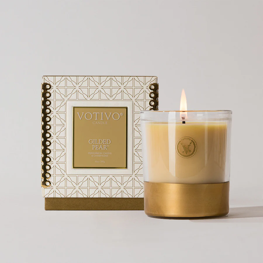 Gilded Pear 10 oz. Holiday Candle