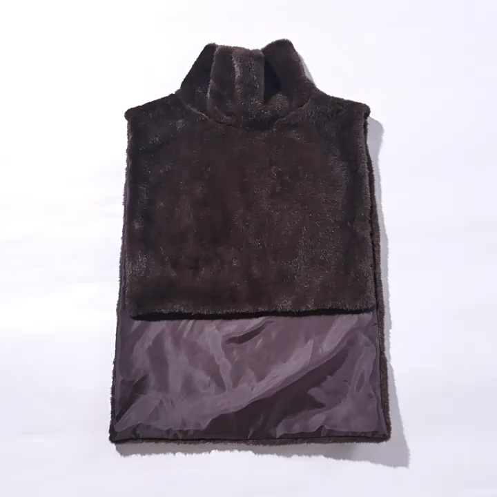 BOOFEENAA Turtleneck Furry Warm Vest Sleeveless Jacket Coat Faux Fur Top Women Trendy Winter Clothes 2025 C85-CZ29