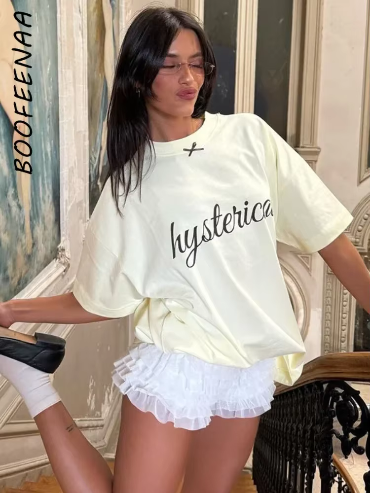 BOOFEENAA Mesh Ruffled Low-rise Bloomer Shorts Y2k 2000s Womens Clothing Fashion White Black Booty Shorts Sexy Pants C70-CE17