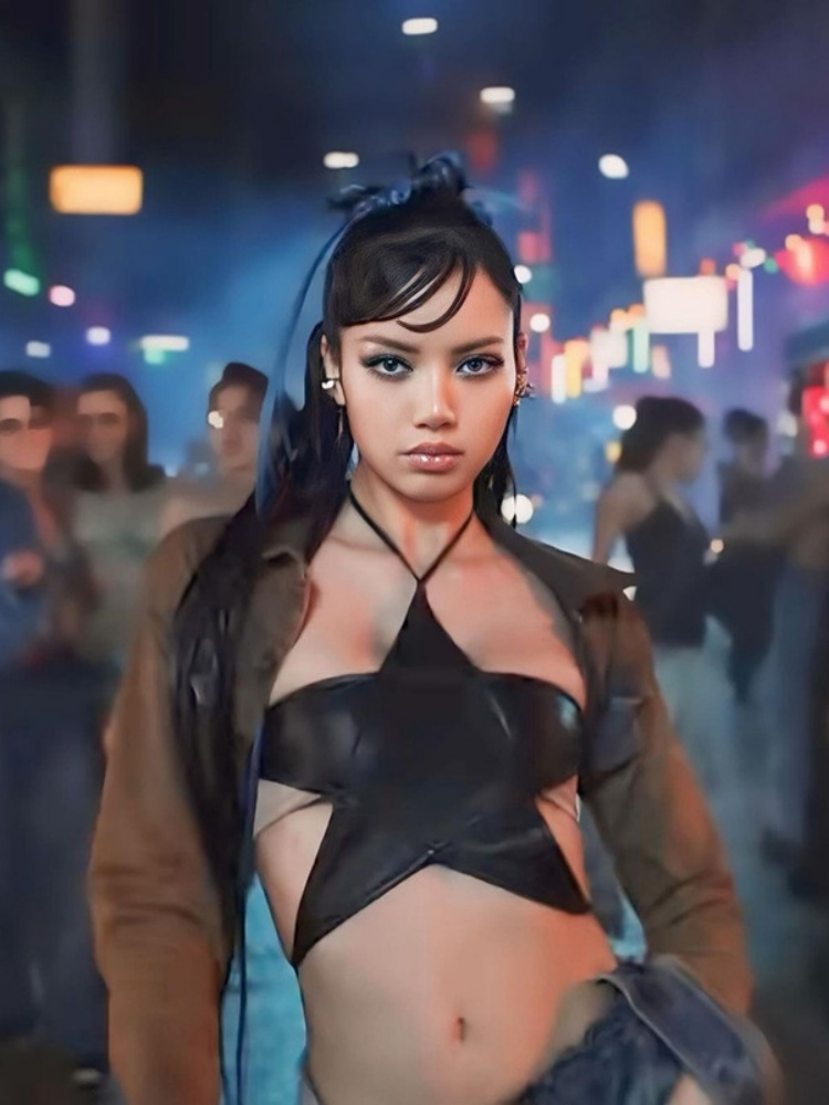 BOOFEENAA Star Halter Top Y2k Sexy PU Leather Black Backless Crop Tops Korean Fashion Alt Clothes Women Streetwear P71-BG12