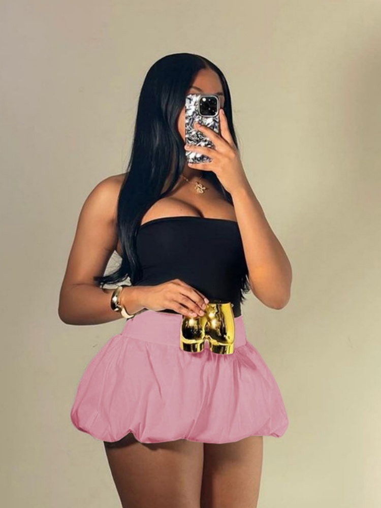 BOOFEENAA Summer Bubble Skirts Women 2025 Fashion Bottoms White Black High Waist Puffy Mini Skirt Cute Sexy C96-BD21