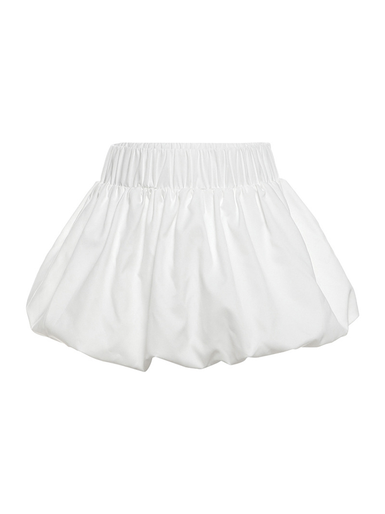 BOOFEENAA Summer Bubble Skirts Women 2025 Fashion Bottoms White Black High Waist Puffy Mini Skirt Cute Sexy C96-BD21