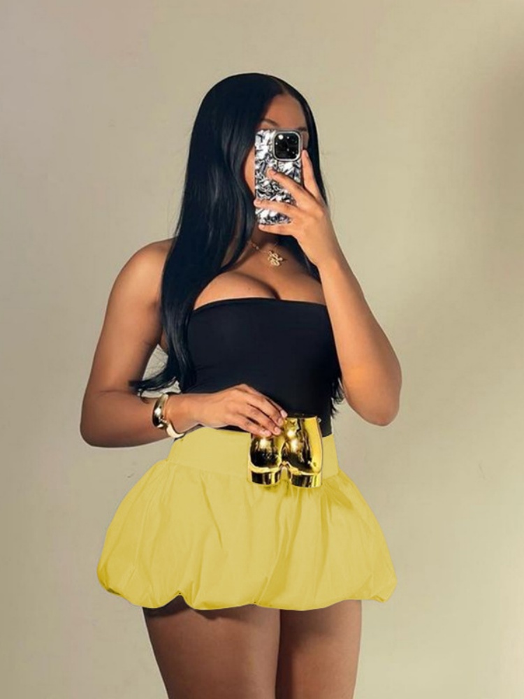 BOOFEENAA Summer Bubble Skirts Women 2025 Fashion Bottoms White Black High Waist Puffy Mini Skirt Cute Sexy C96-BD21