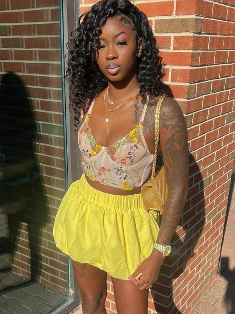 BOOFEENAA Summer Bubble Skirts Women 2025 Fashion Bottoms White Black High Waist Puffy Mini Skirt Cute Sexy C96-BD21