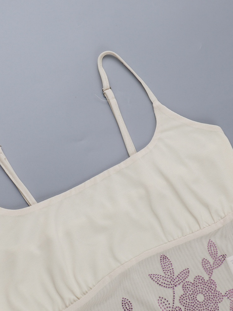 BOOFEENAA Matching 2 Piece Sets Womens Rhinestone Mesh Mini Skirt and Top Sexy Trendy Outfits Women Summer Clothes 2025 C66-CH14