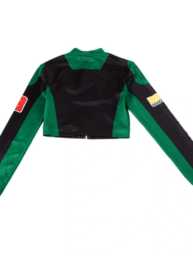 BOOFEENAA Retro Printed Baseball Jackets Long Sleeve Varsity Jacket for Womens Coats Winter Clothing 2024 D87-CF26