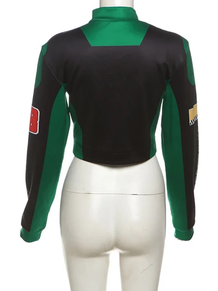 BOOFEENAA Retro Printed Baseball Jackets Long Sleeve Varsity Jacket for Womens Coats Winter Clothing 2024 D87-CF26