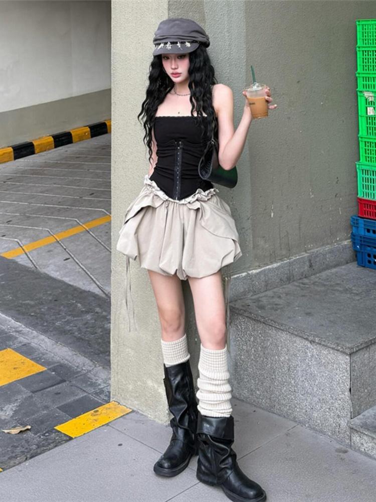 BOOFEENAA Camisole Tops Dark Coquette Low Cut Crop Top Y2k Streetwear Summer Alternative Clothes for Women P94-BE15