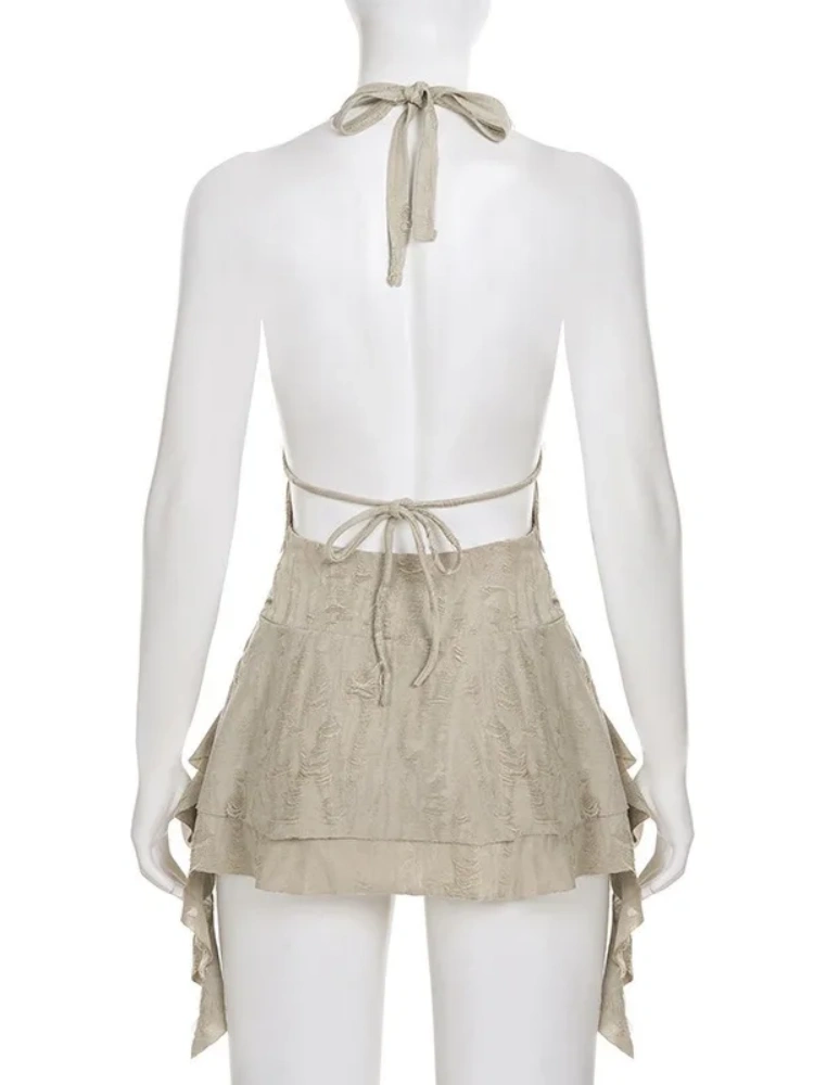 BOOFEENAA Trashy Y2k Summer Dresses Sexy Woman Clothes Deep V Neck Backless Mini Dress Music Festival Outfits P67-DZ28