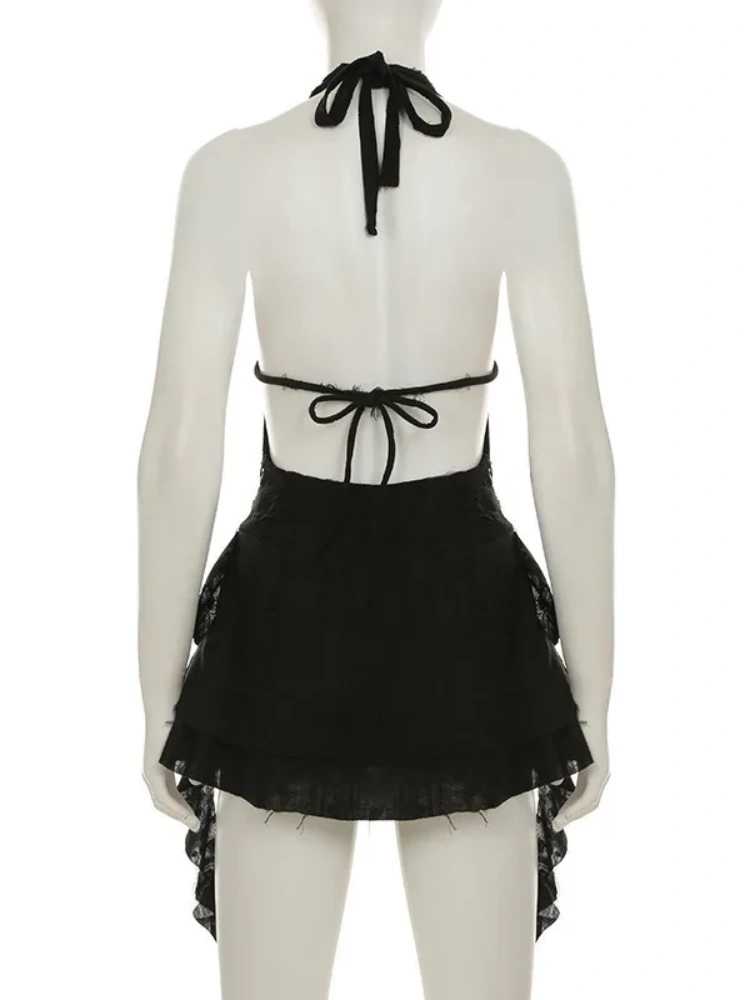 BOOFEENAA Trashy Y2k Summer Dresses Sexy Woman Clothes Deep V Neck Backless Mini Dress Music Festival Outfits P67-DZ28