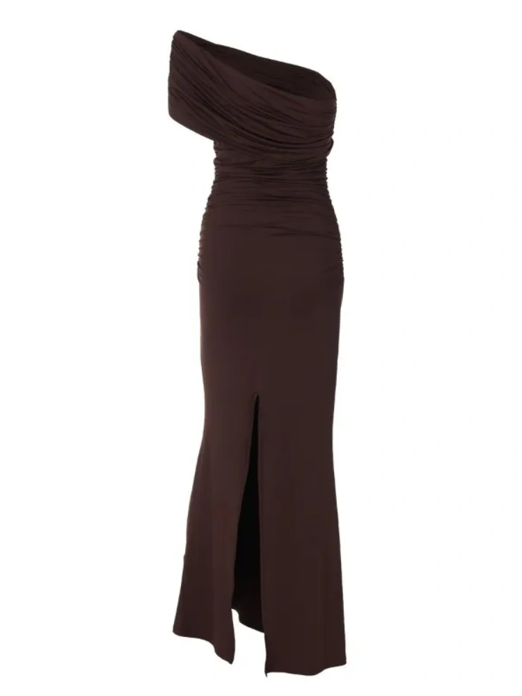 BOOFEENAA Off Shoulder Backless Split Long Dresses Summer 2025 Elegant Sexy Evening Dresses Woman Outfits C70-CG42