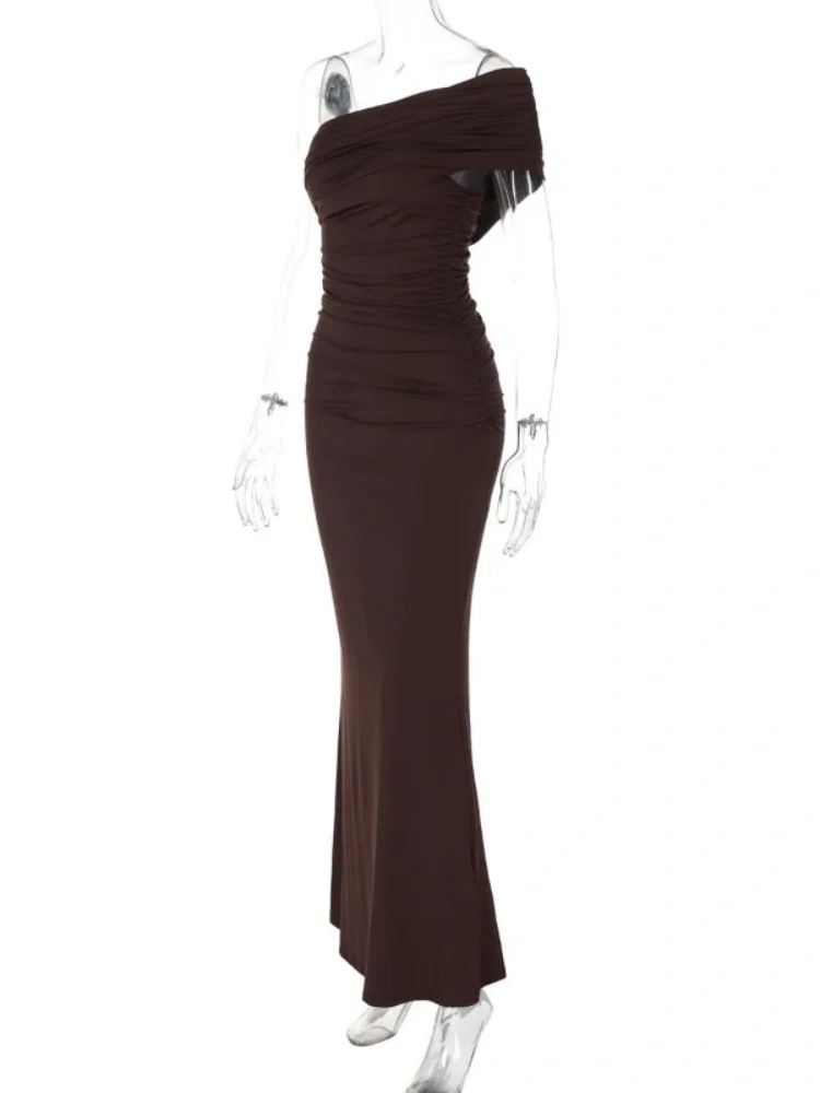 BOOFEENAA Off Shoulder Backless Split Long Dresses Summer 2025 Elegant Sexy Evening Dresses Woman Outfits C70-CG42