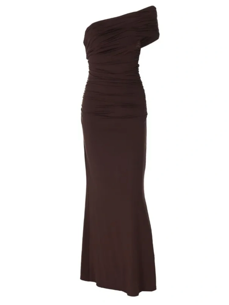 BOOFEENAA Off Shoulder Backless Split Long Dresses Summer 2025 Elegant Sexy Evening Dresses Woman Outfits C70-CG42