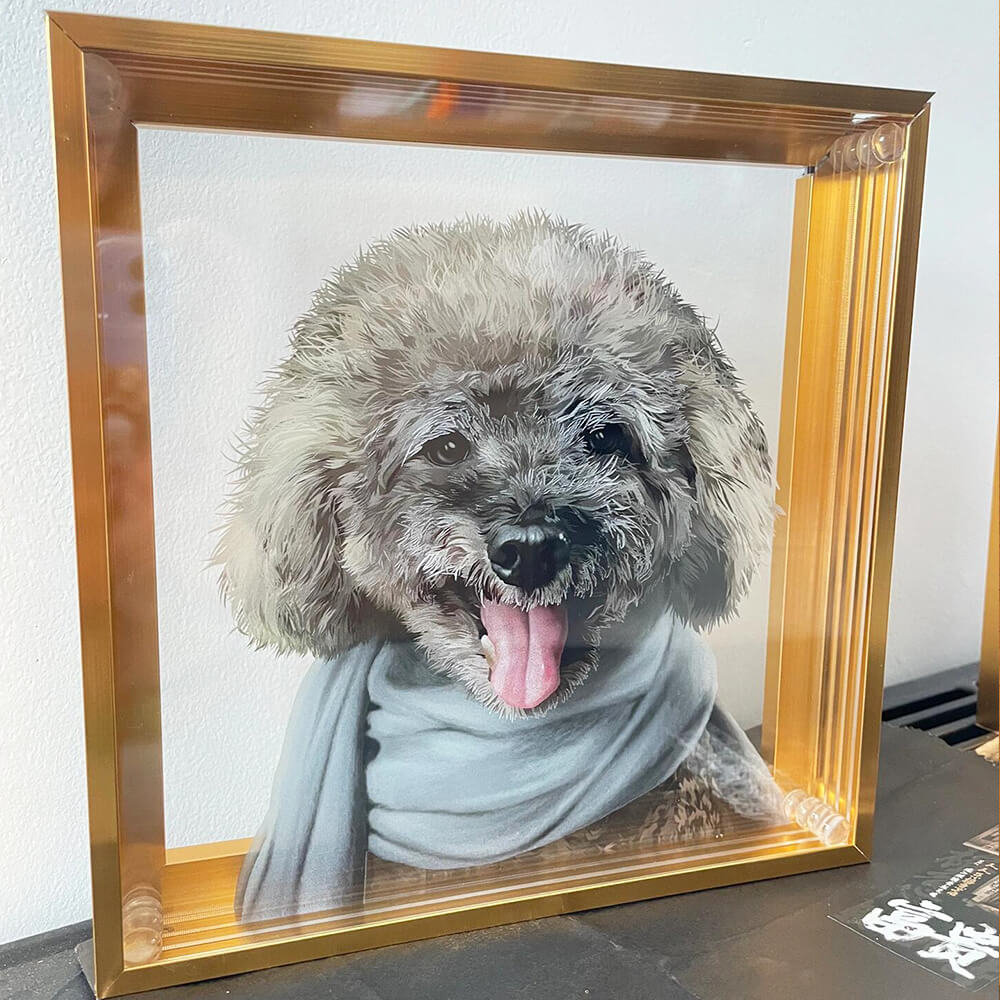 3D glass painting pet portrait 