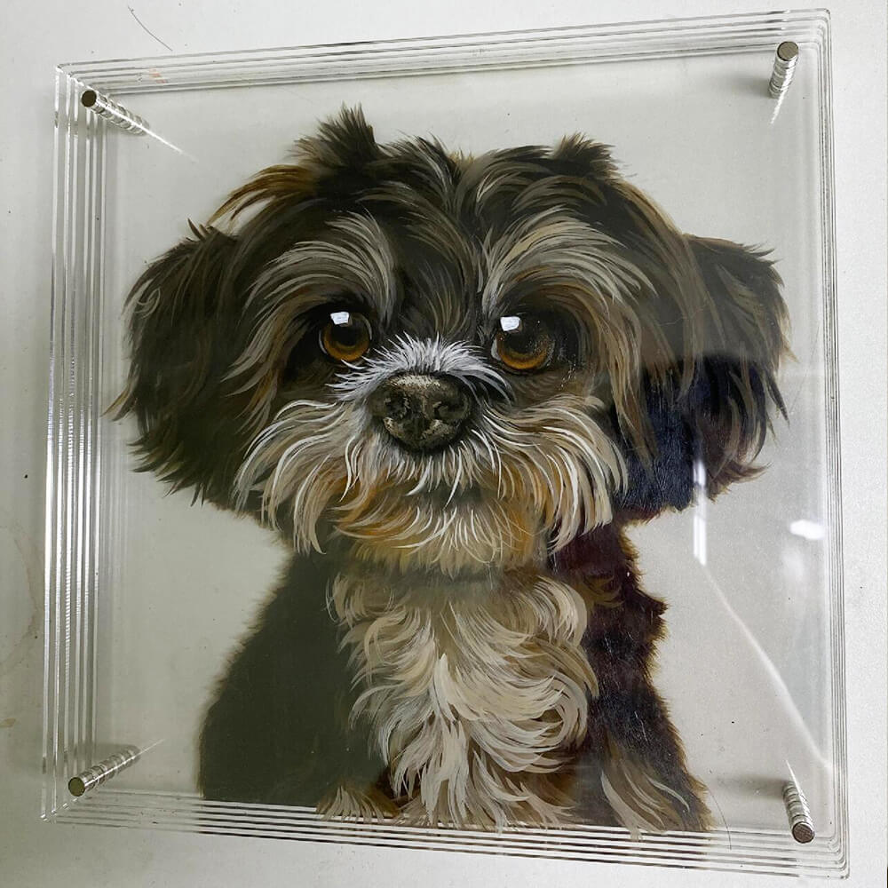 3D glass painting pet