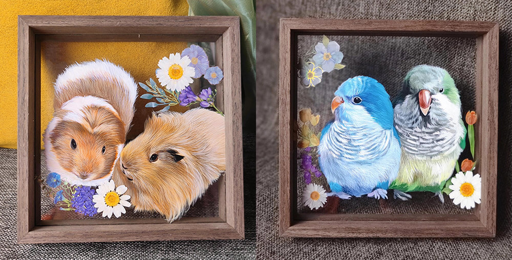 Creative glass painting with pets portrait