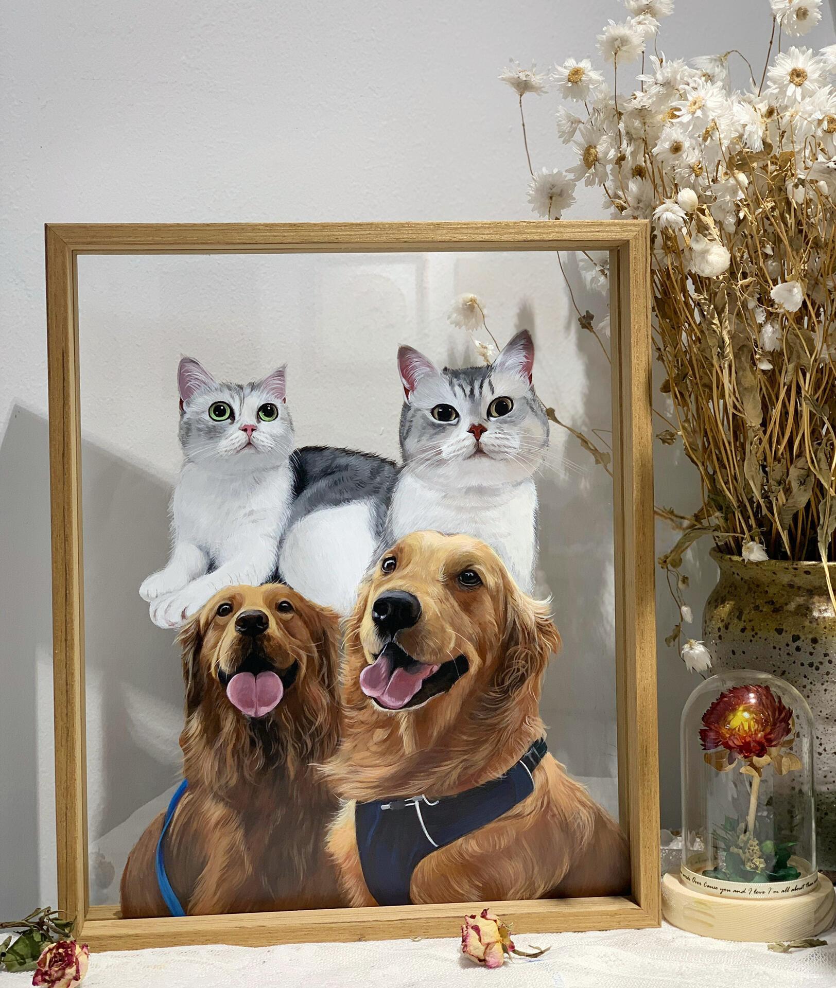 Glass painting arts from pet photo