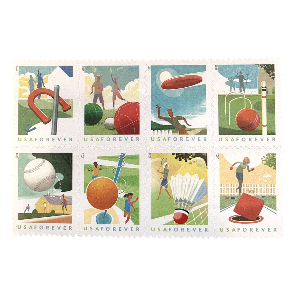 Backyard Games Selfstick Adhesive Stamps US Postal Service Forever First Class Postage Mailing