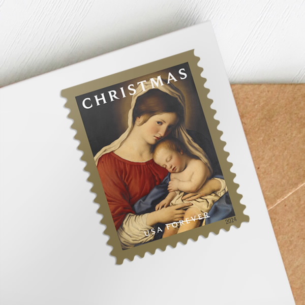 Christmas Madonna and Child Sheets Self-stick Adhesive Stamps US Postal ...