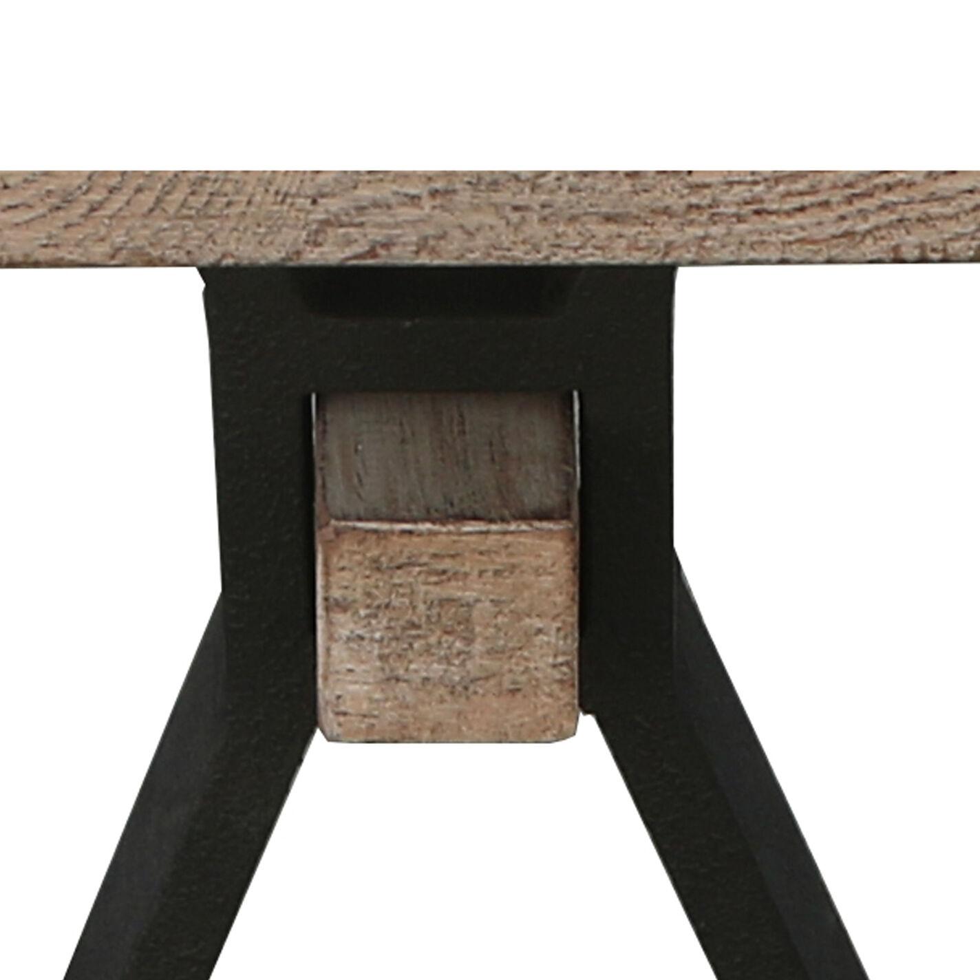 Saga Reclaimed Pine Wood and Iron Dining Bench