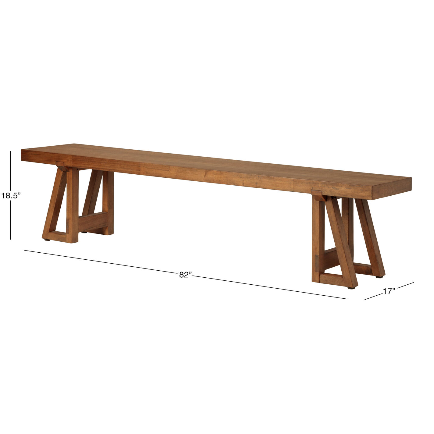 Eastbrook Vintage Acorn Sawhorse Farmhouse Dining Bench
