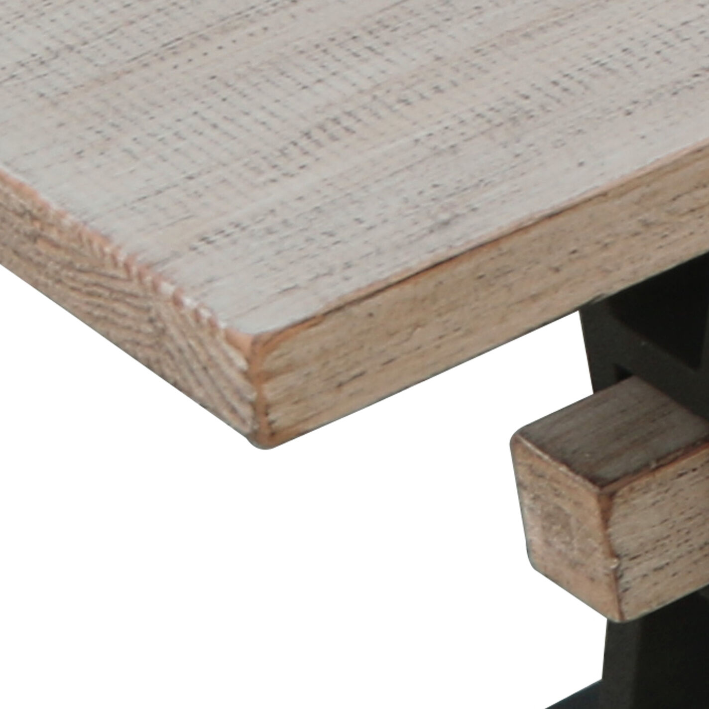 Saga Reclaimed Pine Wood and Iron Dining Bench