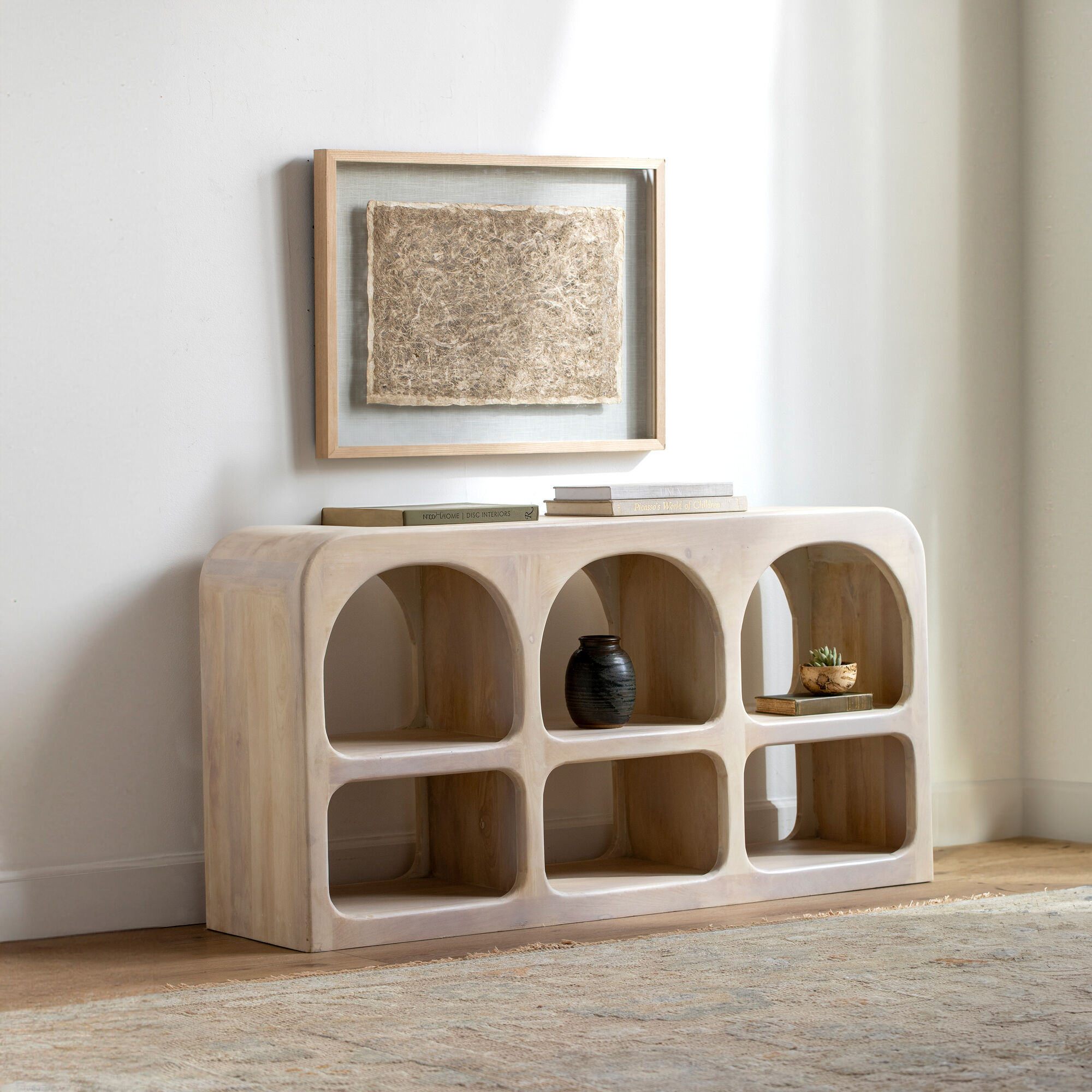 Panyer Short Ivory Mango Wood Bookshelf