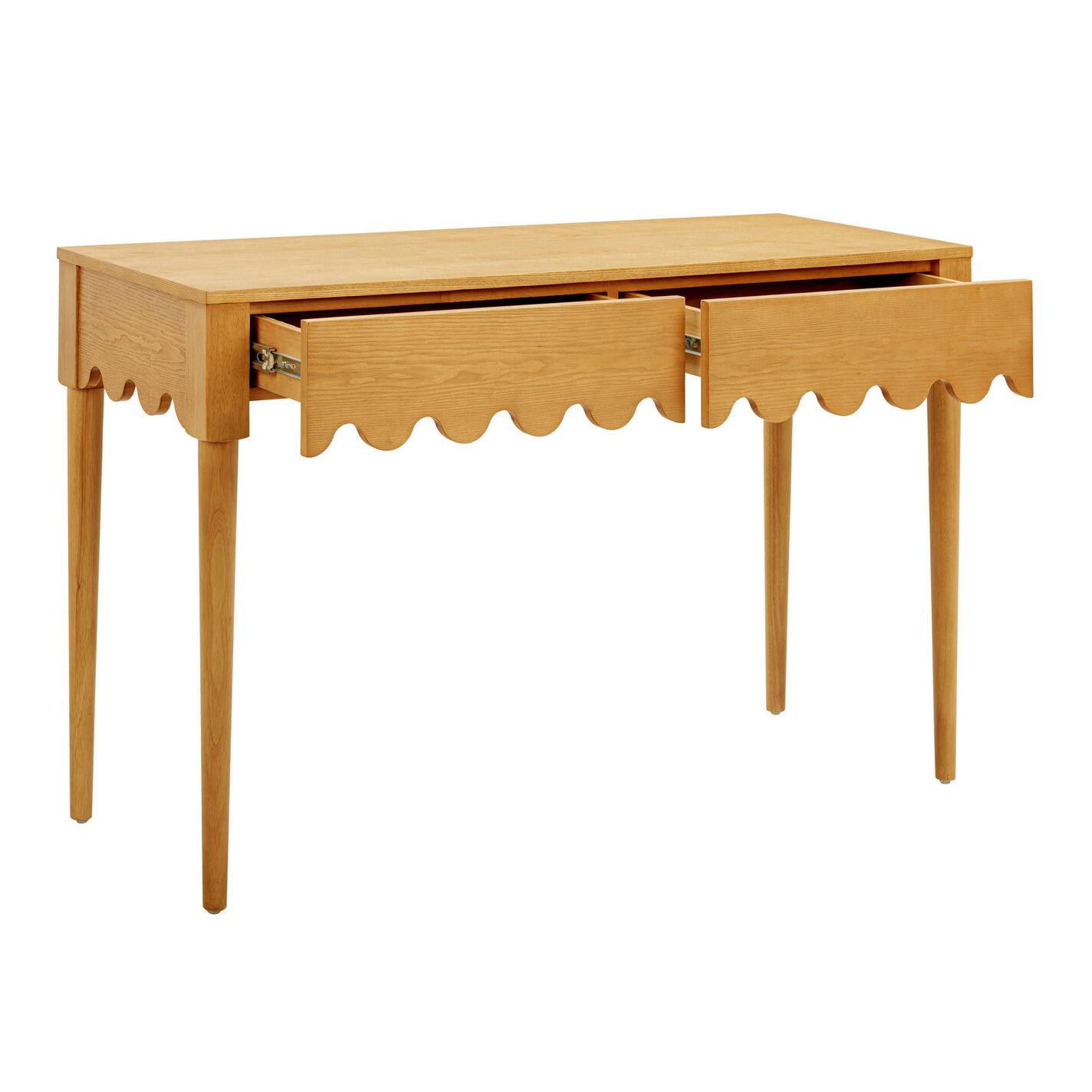 Juliana Natural Ash Wood Scalloped Desk with Drawers