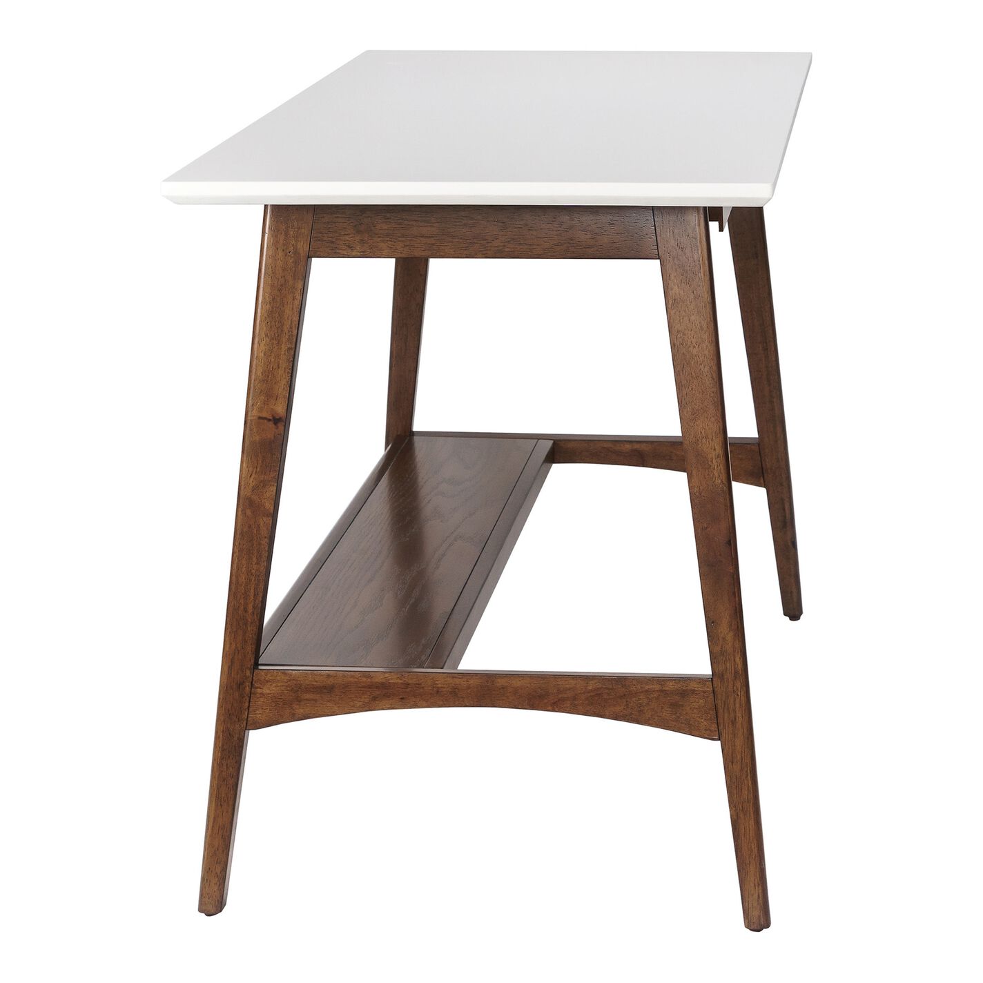 Off White Two Tone Desk With Drawer And Shelf