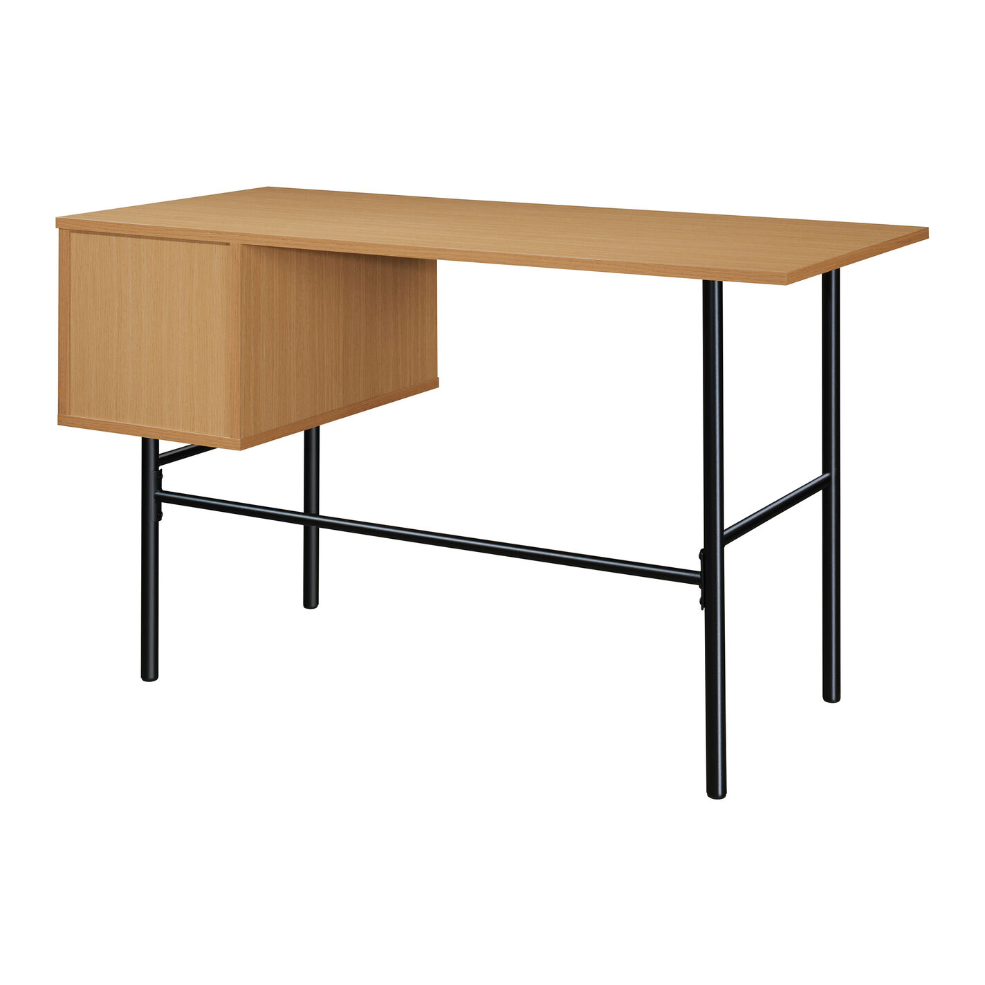 Landon Natural Wood Scandi Writing Desk with Drawers