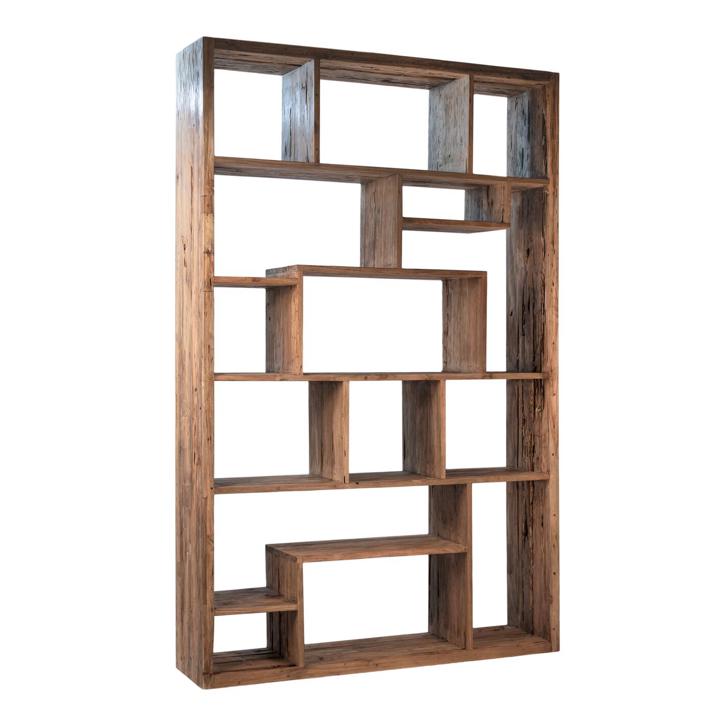 Zain Reclaimed Teak Asymmetrical Bookshelf